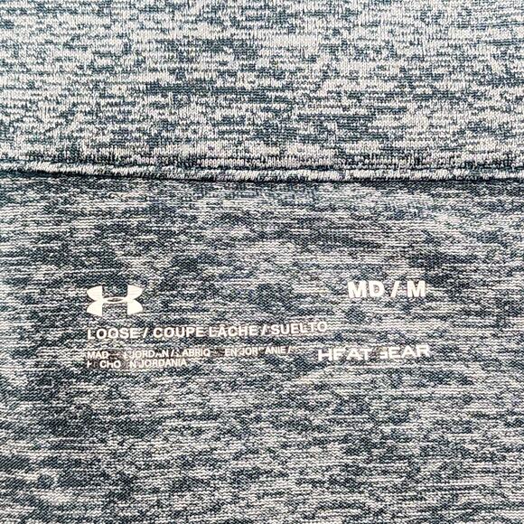 Under Armour 1/4 Zip Top Long Sleeve Heat Gear Heather Gray Loose Fit Medium - Picture 3 of 10